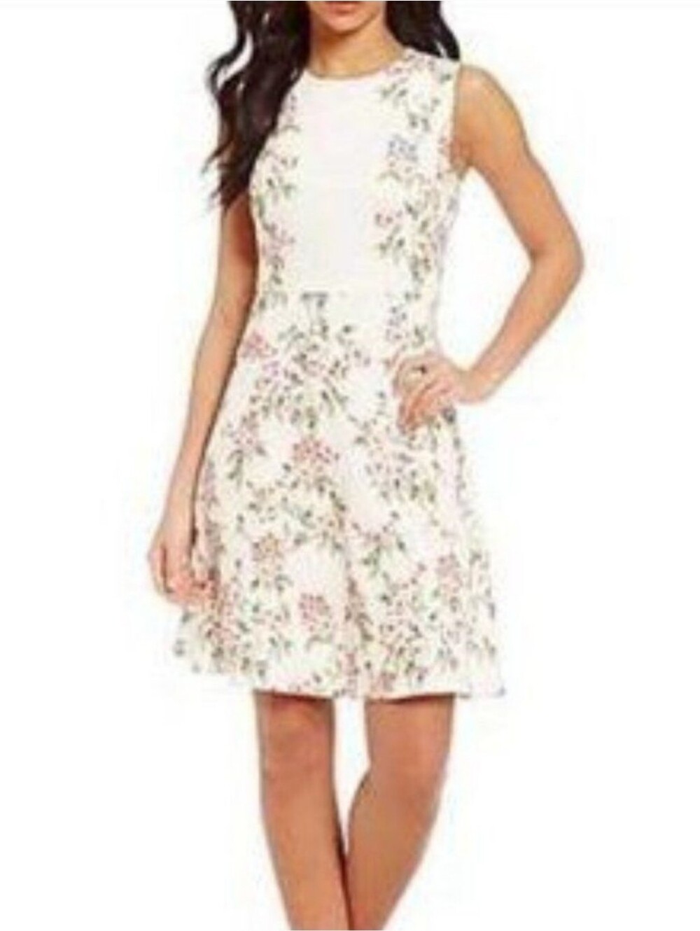 Karl Lagerfeld Paris Floral Sleeveless Fit & Flare Dress